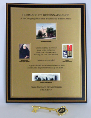 Plaque et cle Horeb St-Jacques